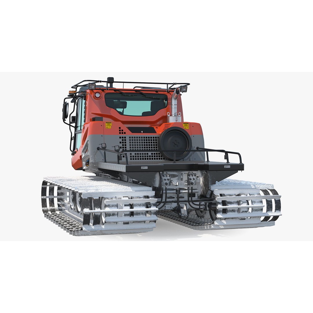 Snowy Snowcat 3D Model – High Quality Snow Grooming Vehicle, FBX & OBJ - View 14