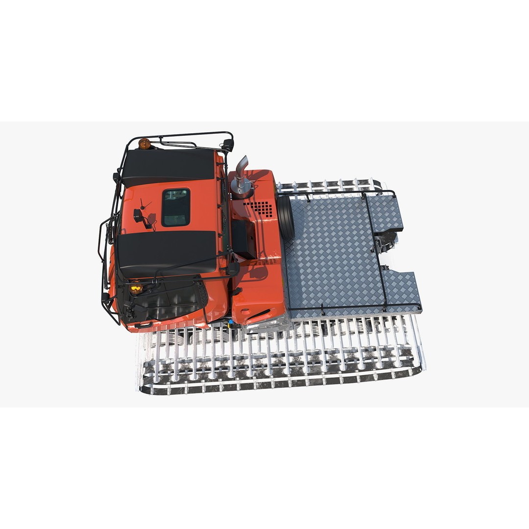 Snowy Snowcat 3D Model – High Quality Snow Grooming Vehicle, FBX & OBJ - View 15