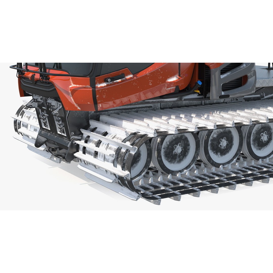 Snowy Snowcat 3D Model – High Quality Snow Grooming Vehicle, FBX & OBJ - View 17