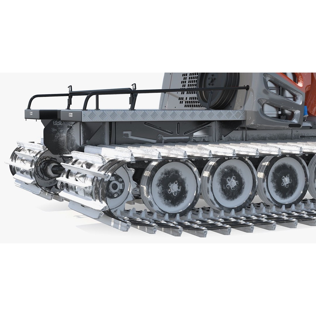 Snowy Snowcat 3D Model – High Quality Snow Grooming Vehicle, FBX & OBJ - View 19