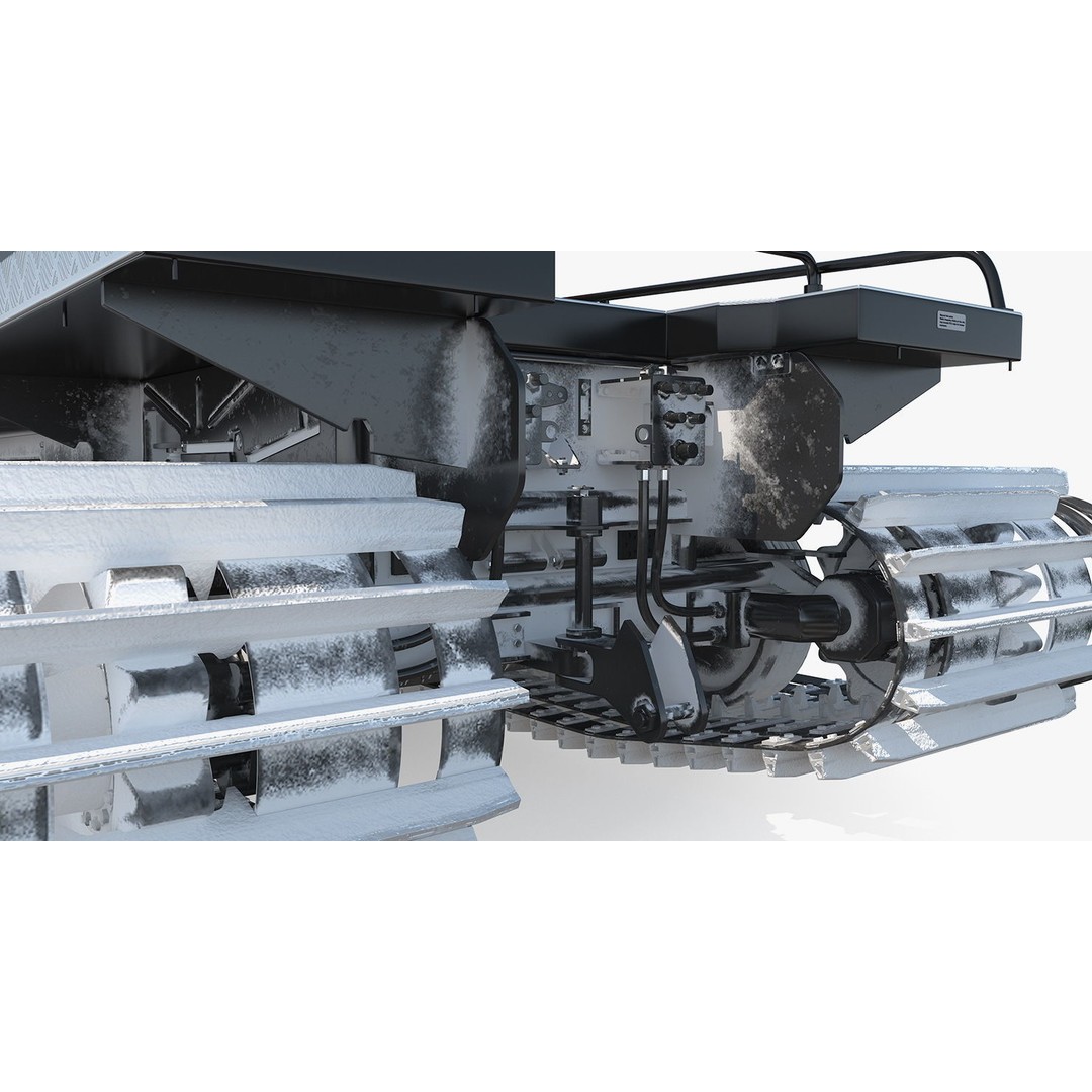 Snowy Snowcat 3D Model – High Quality Snow Grooming Vehicle, FBX & OBJ - View 20