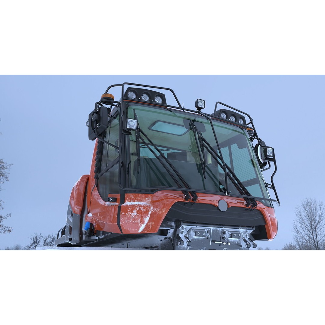 Snowy Snowcat 3D Model – High Quality Snow Grooming Vehicle, FBX & OBJ - View 5