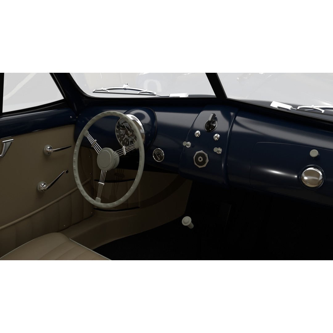 Porsche 356 2 Coupe 1948 3D Model – Rigged PBR Antique Car, FBX - View 23