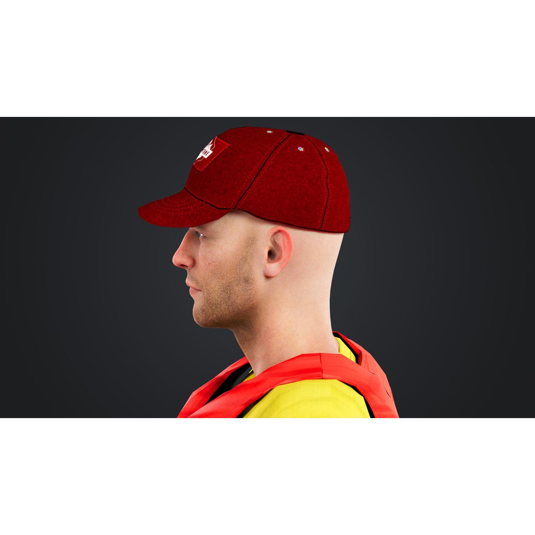 Kayak Canoe Athlete 3D Model – Low Poly Rigged Character, FBX - View 12
