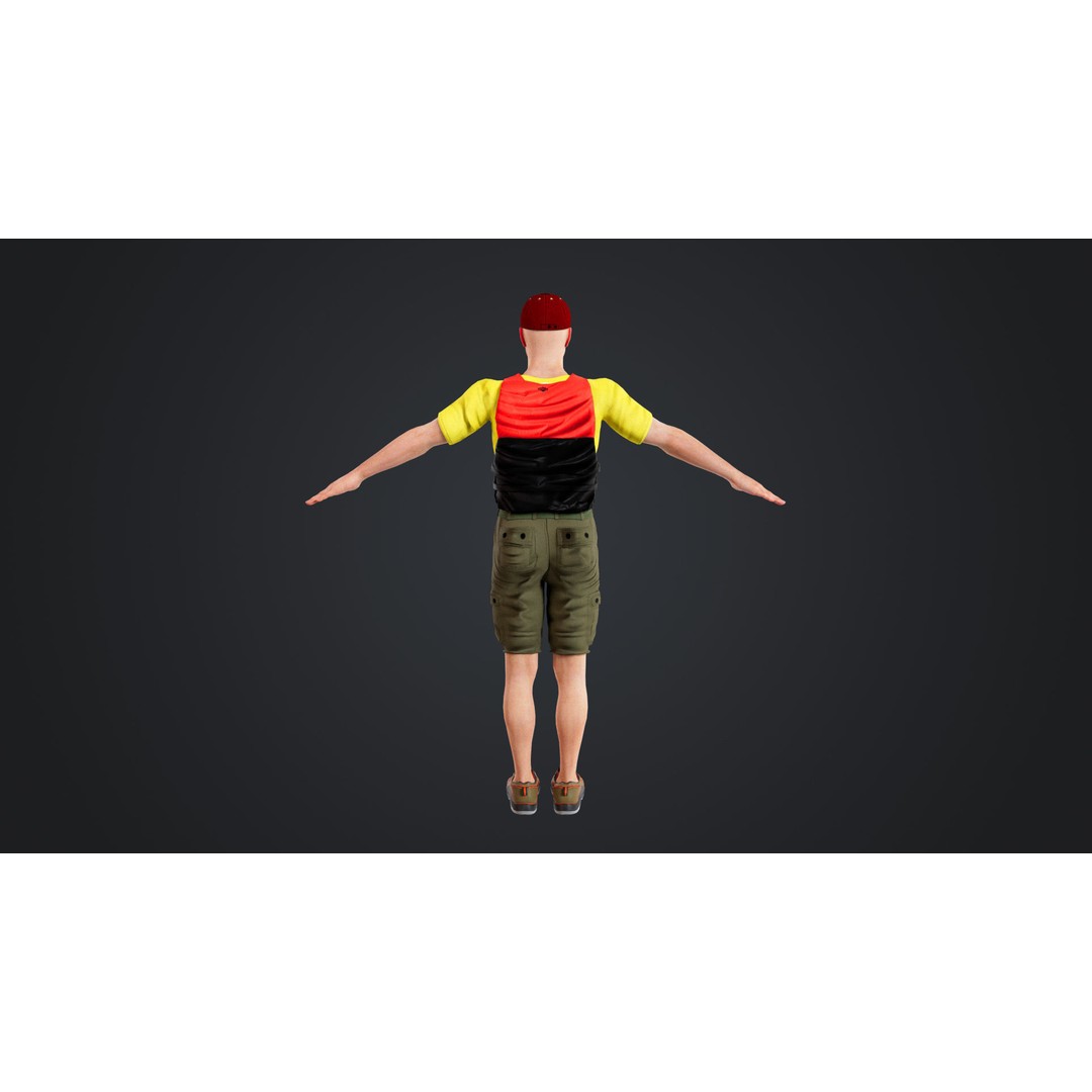 Kayak Canoe Athlete 3D Model – Low Poly Rigged Character, FBX - View 9
