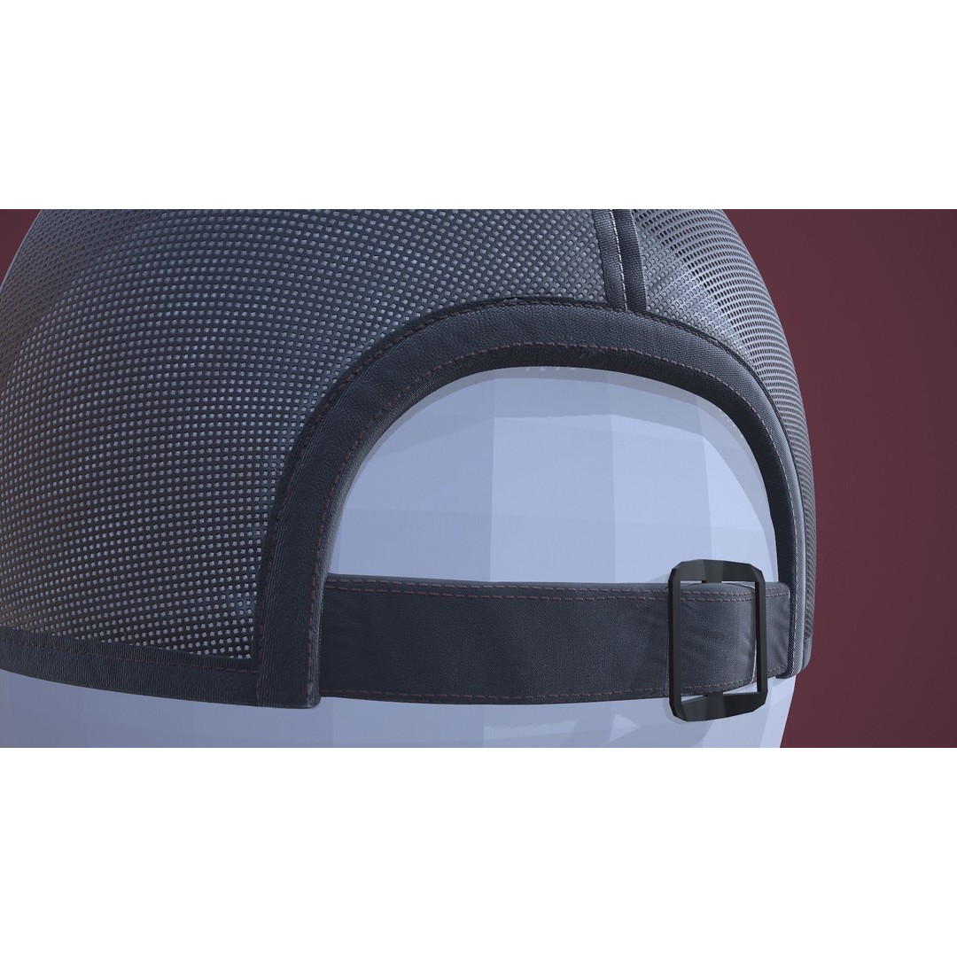 Baseball Cap 3D Model – Low Poly Game Ready Asset, FBX, OBJ - View 10