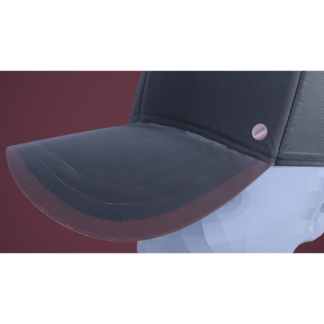 Baseball Cap 3D Model – Low Poly Game Ready Asset, FBX, OBJ - View 11