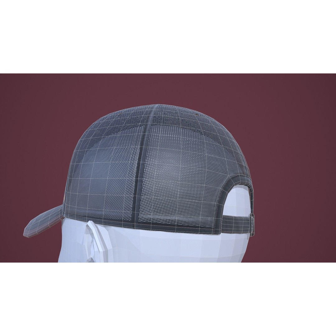 Baseball Cap 3D Model – Low Poly Game Ready Asset, FBX, OBJ - View 14