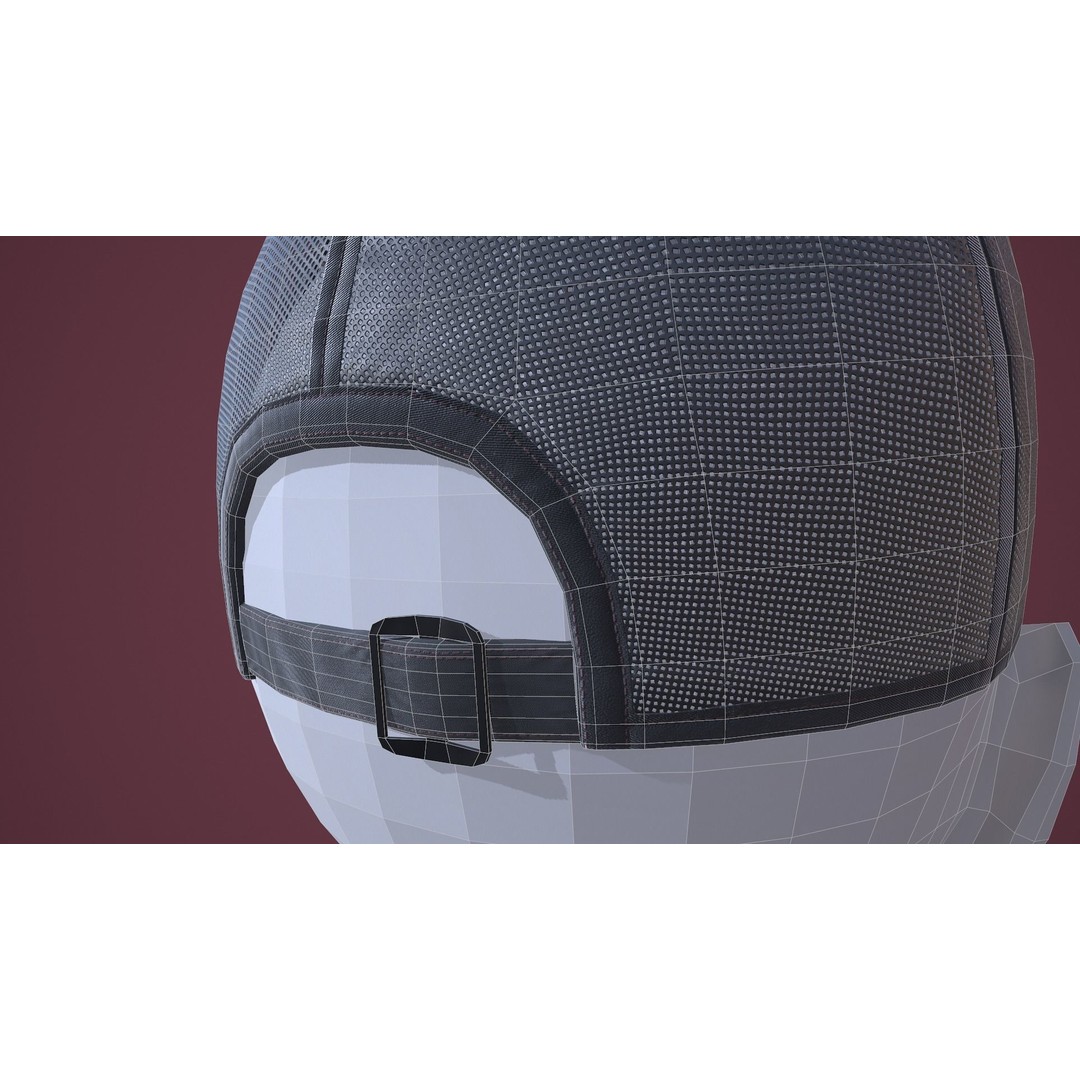 Baseball Cap 3D Model – Low Poly Game Ready Asset, FBX, OBJ - View 15