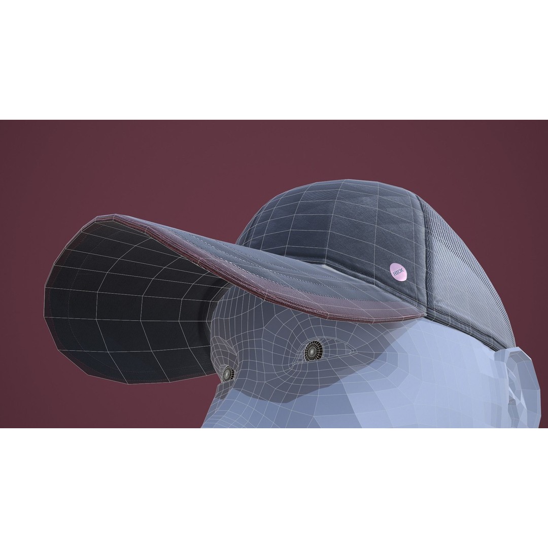 Baseball Cap 3D Model – Low Poly Game Ready Asset, FBX, OBJ - View 17
