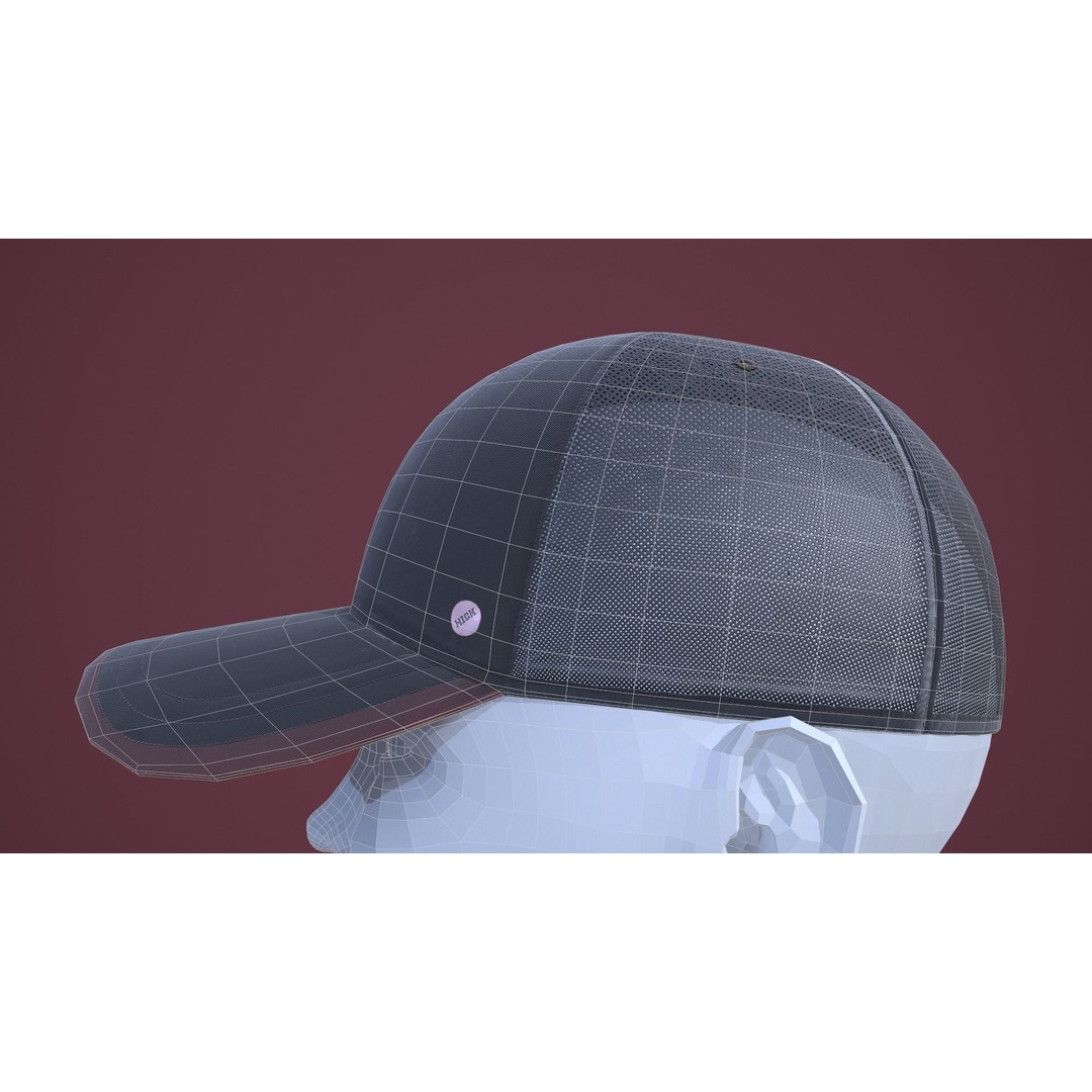 Baseball Cap 3D Model – Low Poly Game Ready Asset, FBX, OBJ - View 18