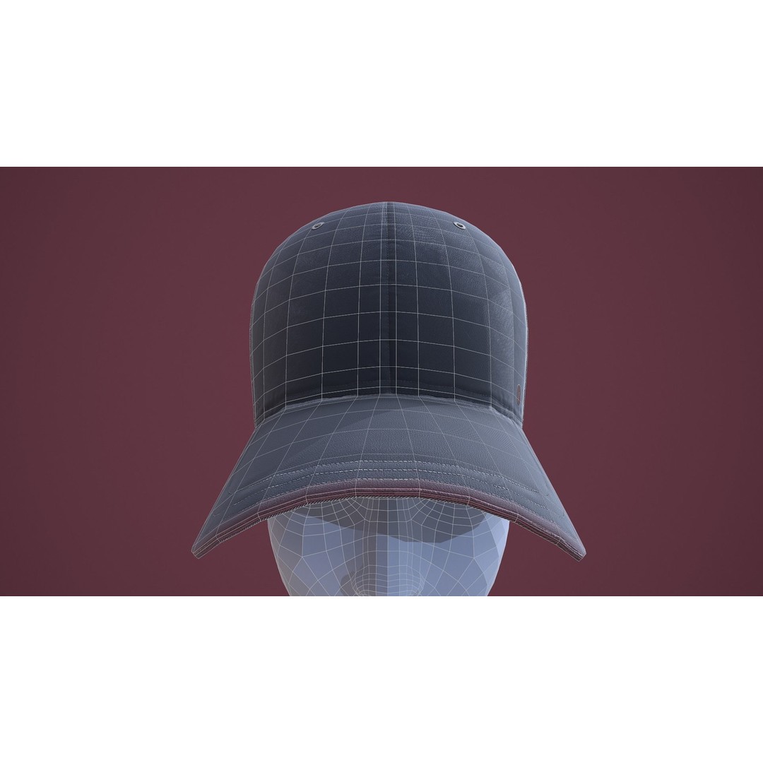 Baseball Cap 3D Model – Low Poly Game Ready Asset, FBX, OBJ - View 19