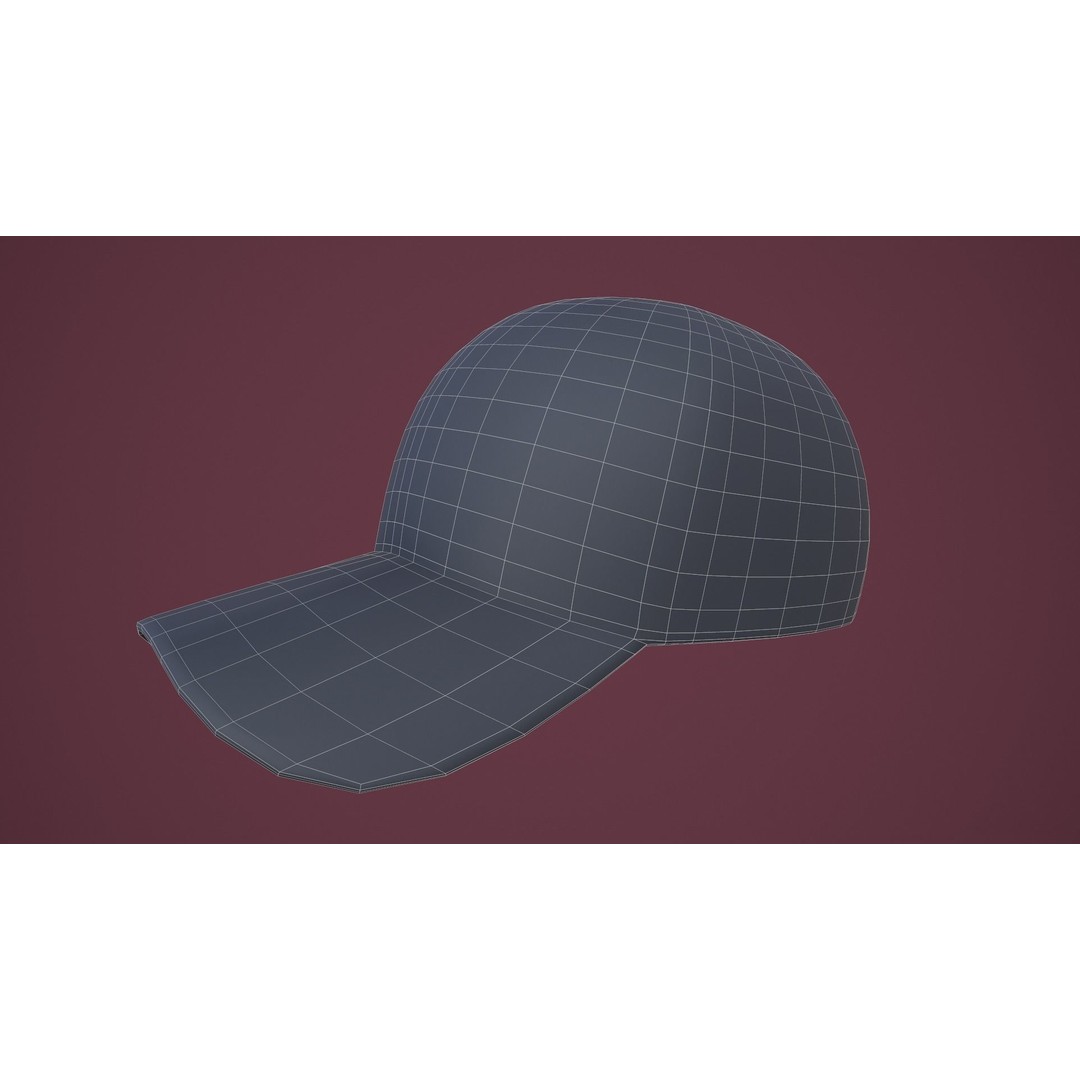 Baseball Cap 3D Model – Low Poly Game Ready Asset, FBX, OBJ - View 20