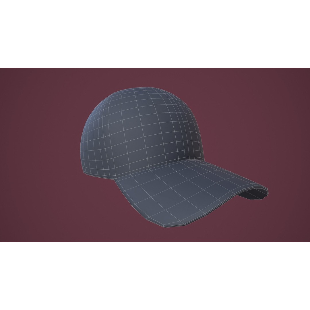 Baseball Cap 3D Model – Low Poly Game Ready Asset, FBX, OBJ - View 21
