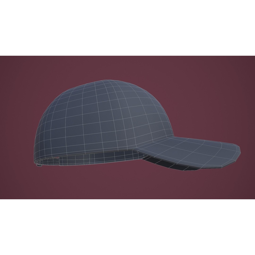 Baseball Cap 3D Model – Low Poly Game Ready Asset, FBX, OBJ - View 22