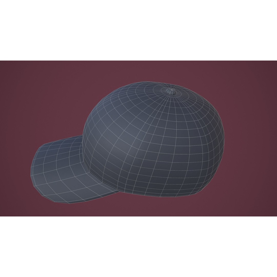 Baseball Cap 3D Model – Low Poly Game Ready Asset, FBX, OBJ - View 24