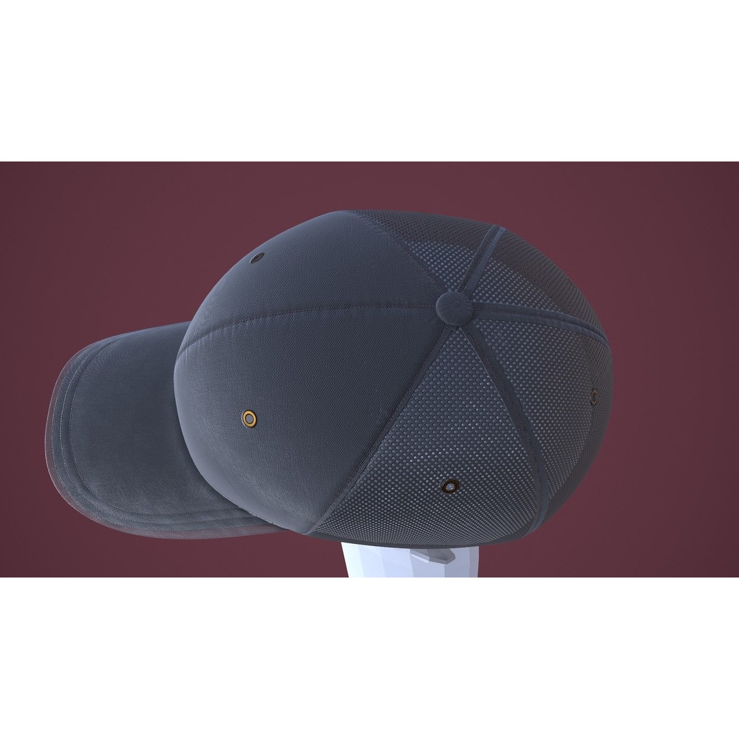 Baseball Cap 3D Model – Low Poly Game Ready Asset, FBX, OBJ - View 6