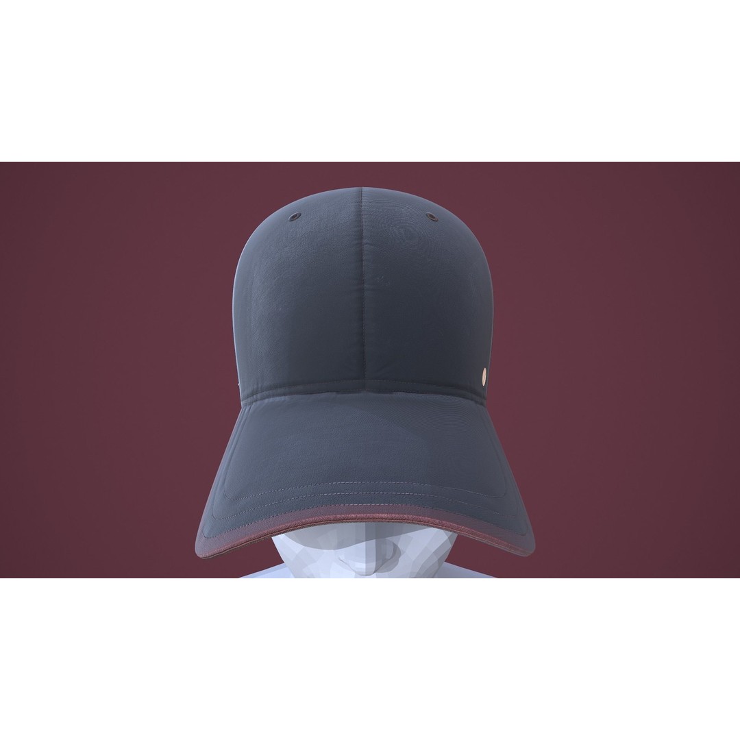 Baseball Cap 3D Model – Low Poly Game Ready Asset, FBX, OBJ - View 7