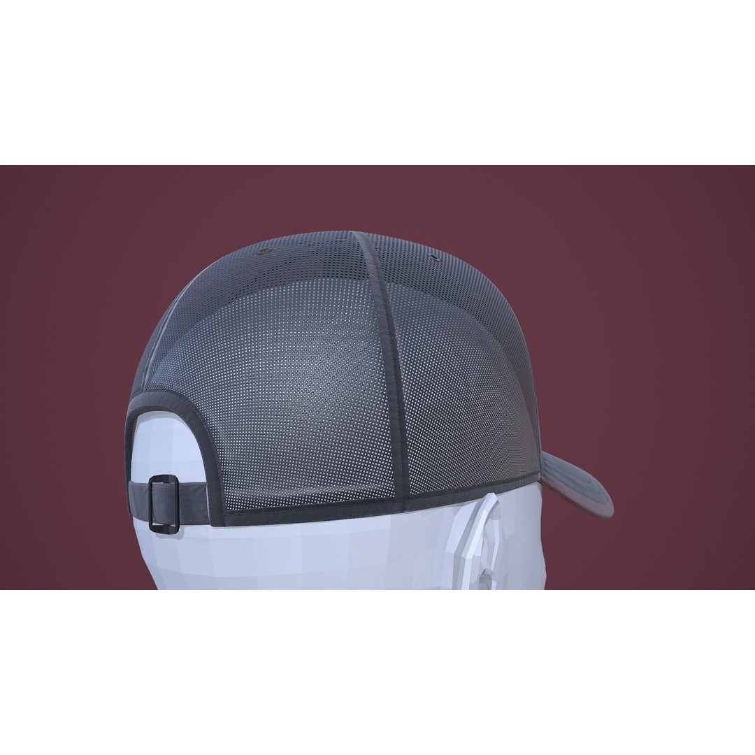 Baseball Cap 3D Model – Low Poly Game Ready Asset, FBX, OBJ - View 9