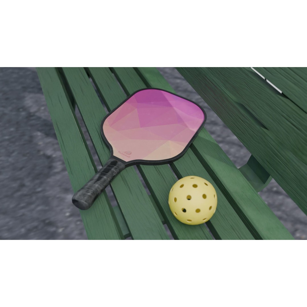 Pickleball Court 3D Model – Low Poly Game Asset, FBX, PBR Textures - View 11