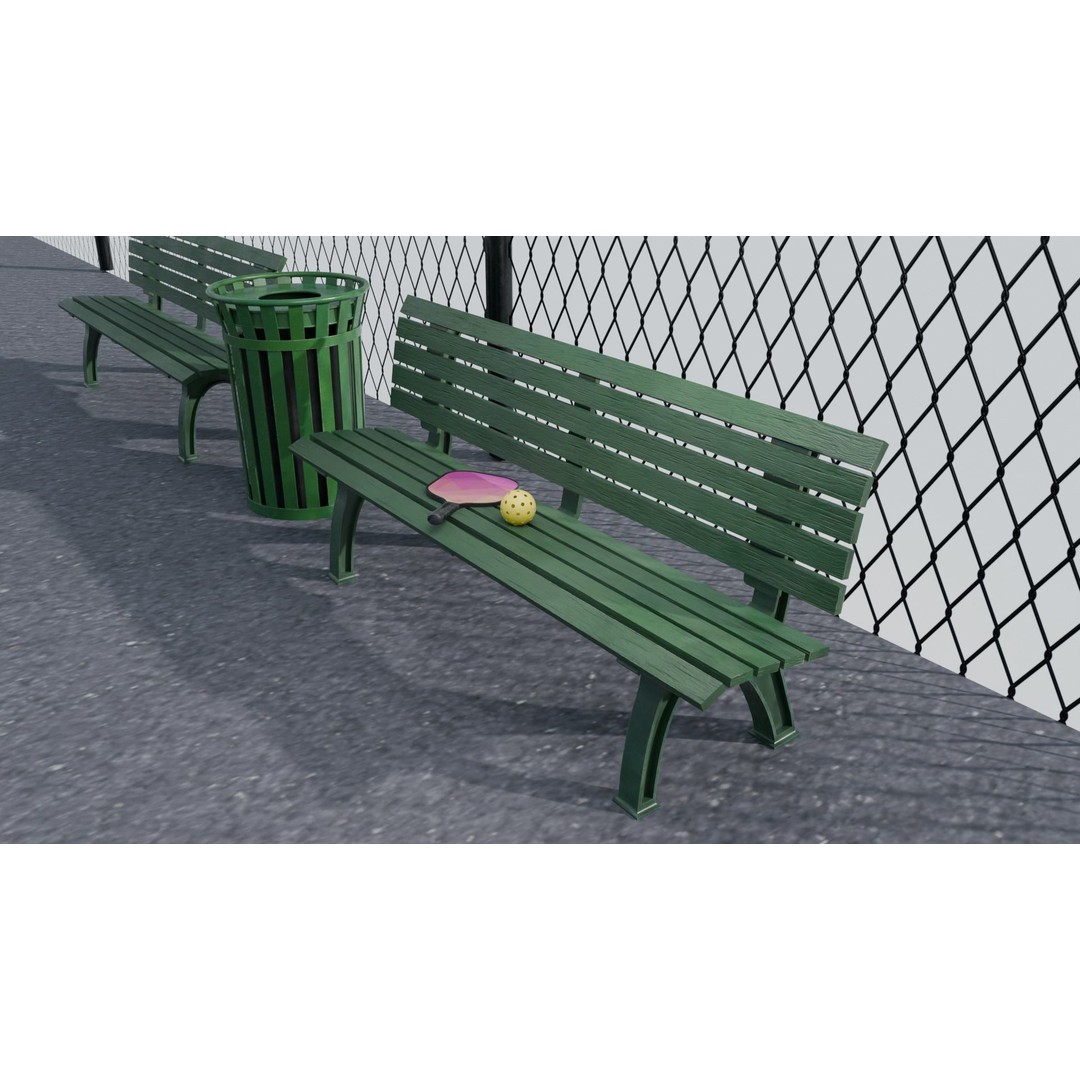 Pickleball Court 3D Model – Low Poly Game Asset, FBX, PBR Textures - View 12