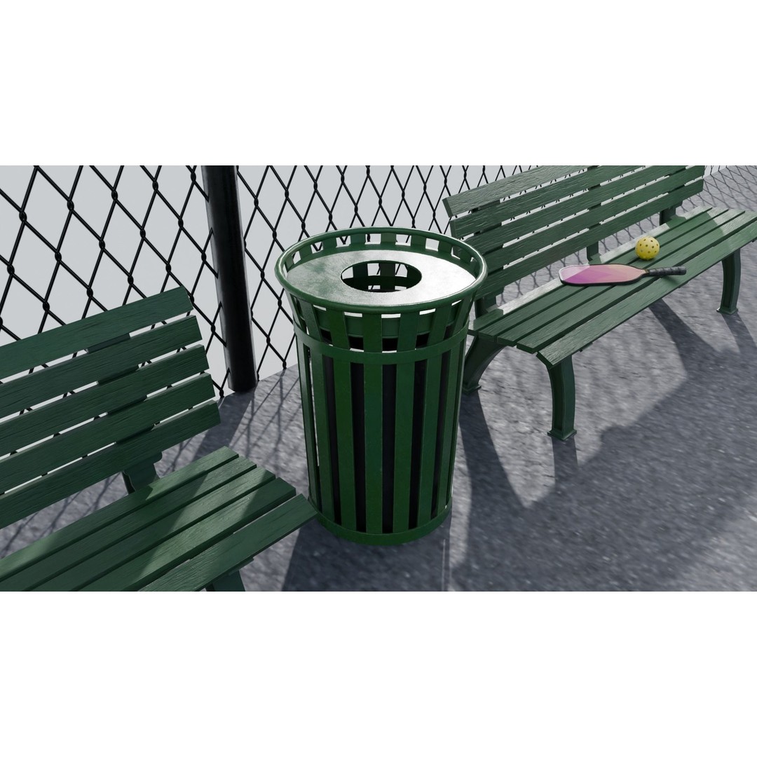 Pickleball Court 3D Model – Low Poly Game Asset, FBX, PBR Textures - View 14