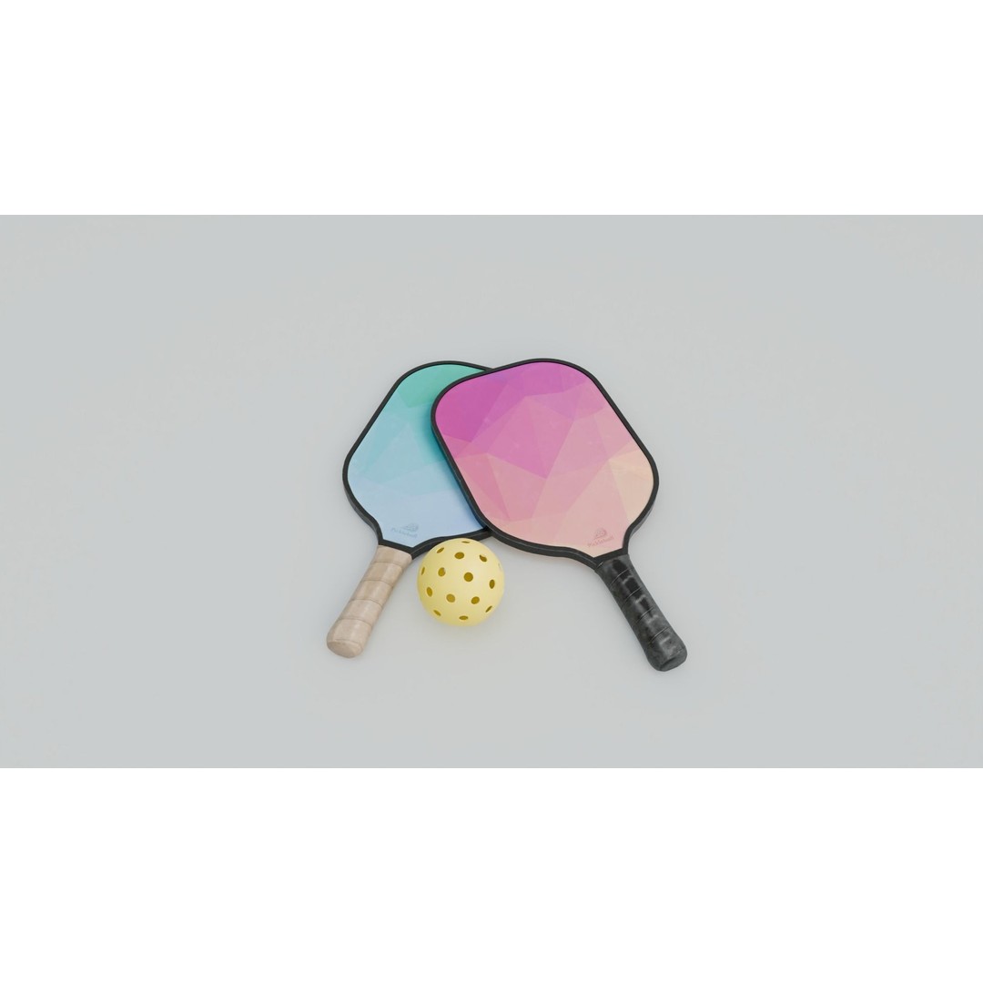 Pickleball Court 3D Model – Low Poly Game Asset, FBX, PBR Textures - View 17