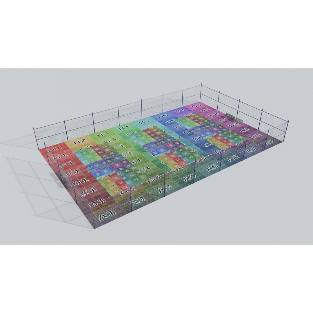 Pickleball Court 3D Model – Low Poly Game Asset, FBX, PBR Textures - View 3