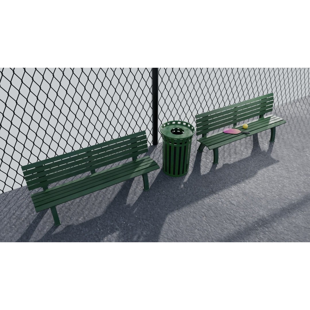 Pickleball Court 3D Model – Low Poly Game Asset, FBX, PBR Textures - View 7