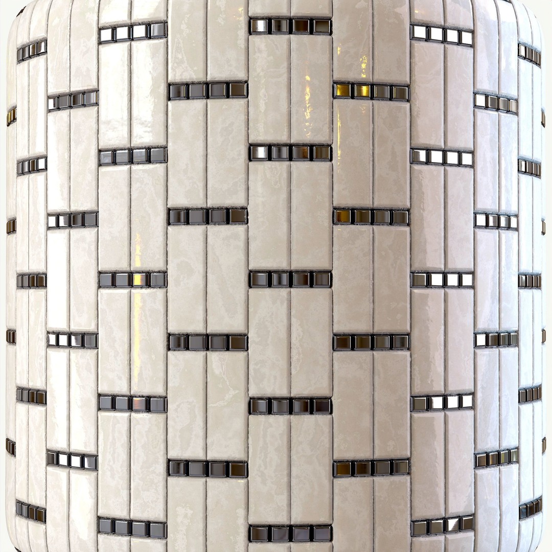 Steel and Marble Tile PBR Texture 3D Model – 4K Textures for Archviz - View 11