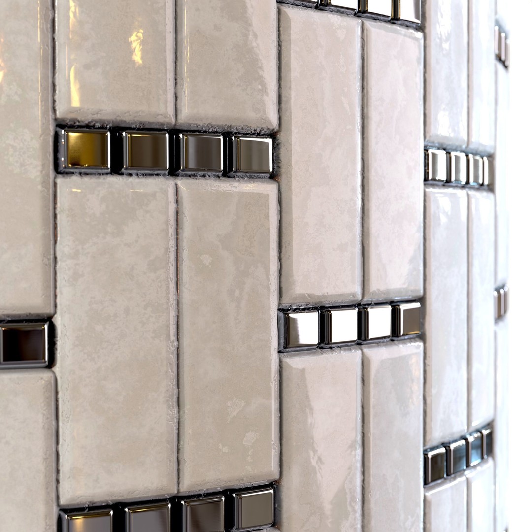 Steel and Marble Tile PBR Texture 3D Model – 4K Textures for Archviz - View 12