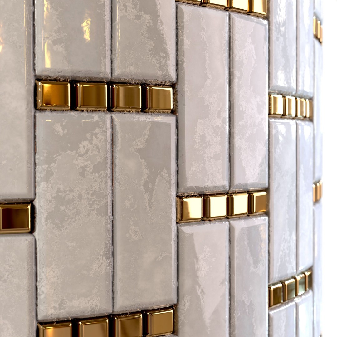 Steel and Marble Tile PBR Texture 3D Model – 4K Textures for Archviz - View 13
