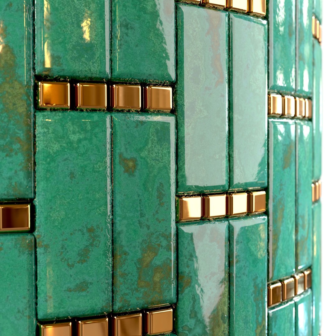 Steel and Marble Tile PBR Texture 3D Model – 4K Textures for Archviz - View 14