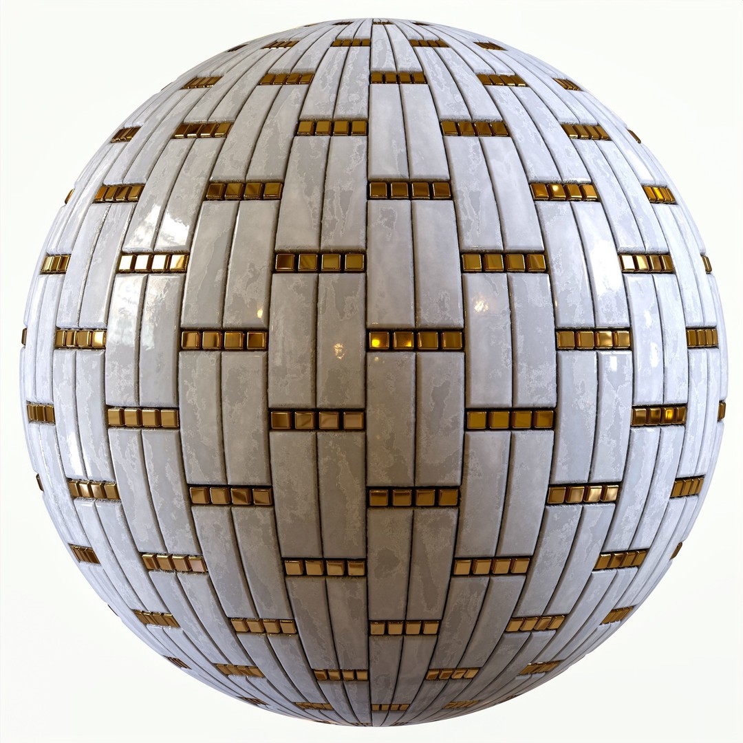 Steel and Marble Tile PBR Texture 3D Model – 4K Textures for Archviz - View 16