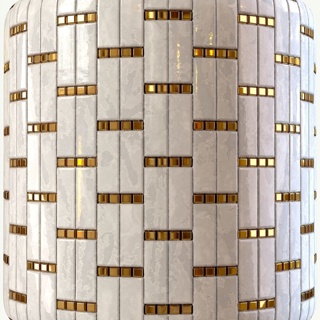 Steel and Marble Tile PBR Texture 3D Model – 4K Textures for Archviz - View 6