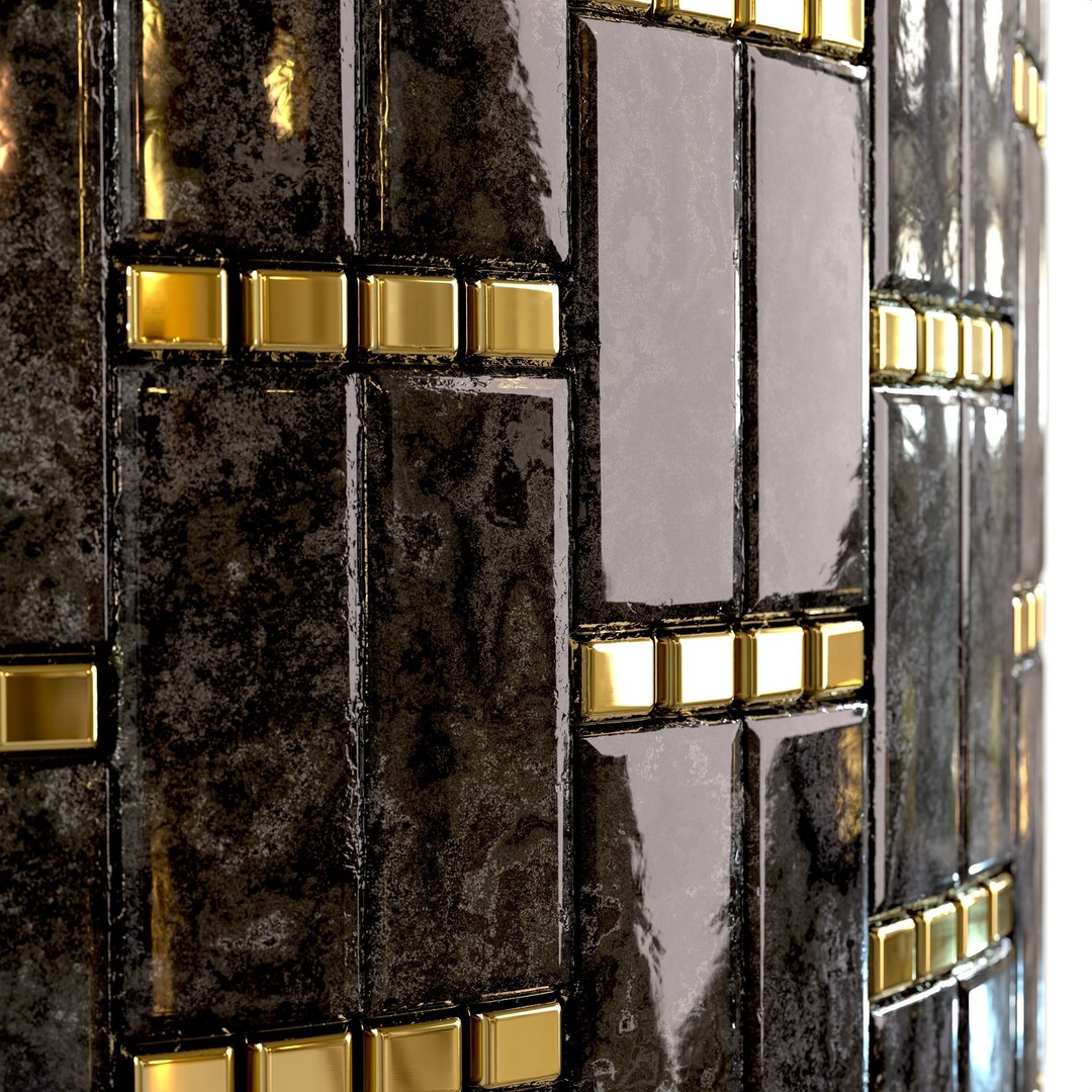 Steel and Marble Tile PBR Texture 3D Model – 4K Textures for Archviz - View 8