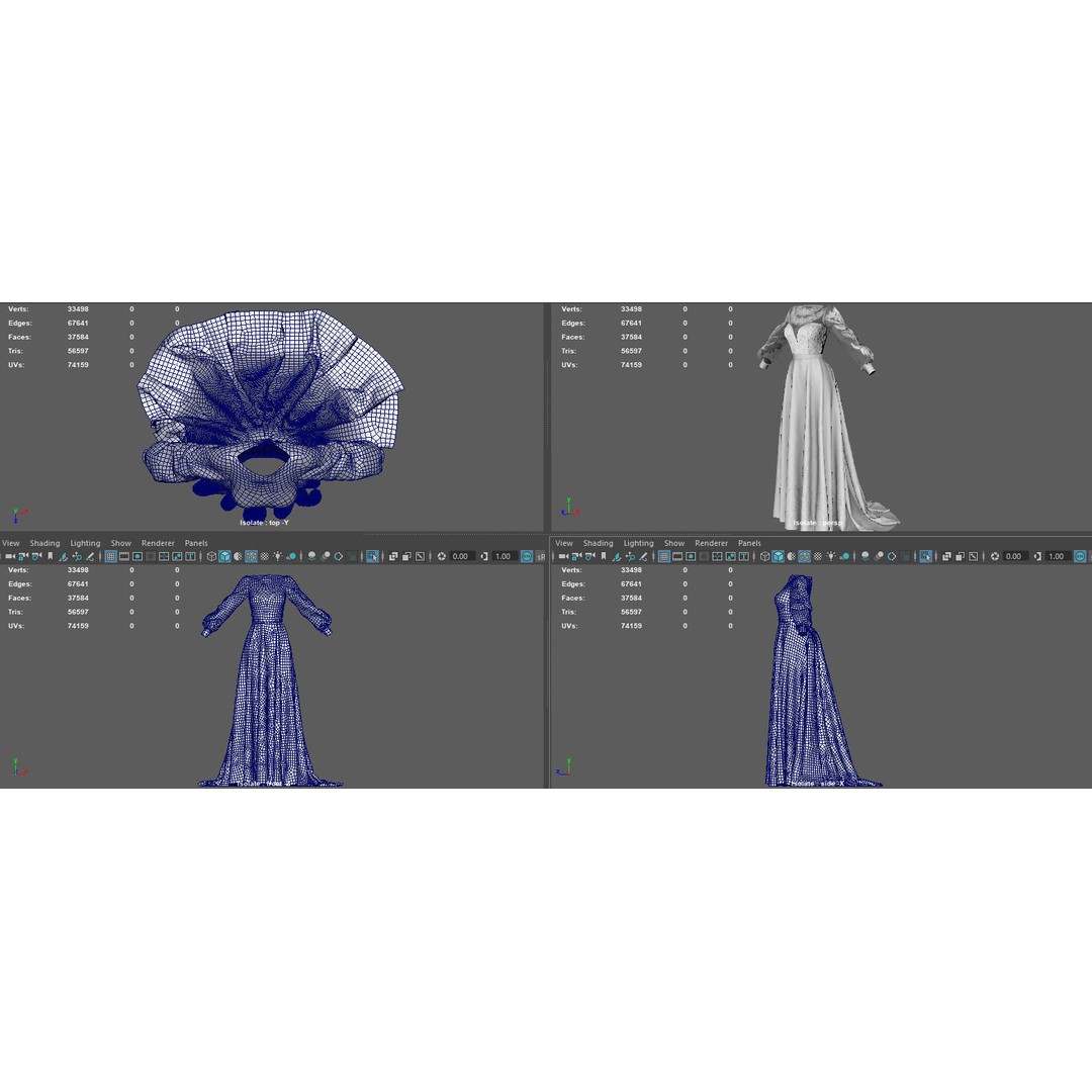 Wedding Dress 3D Model – Elegant Female Garment with PBR Textures