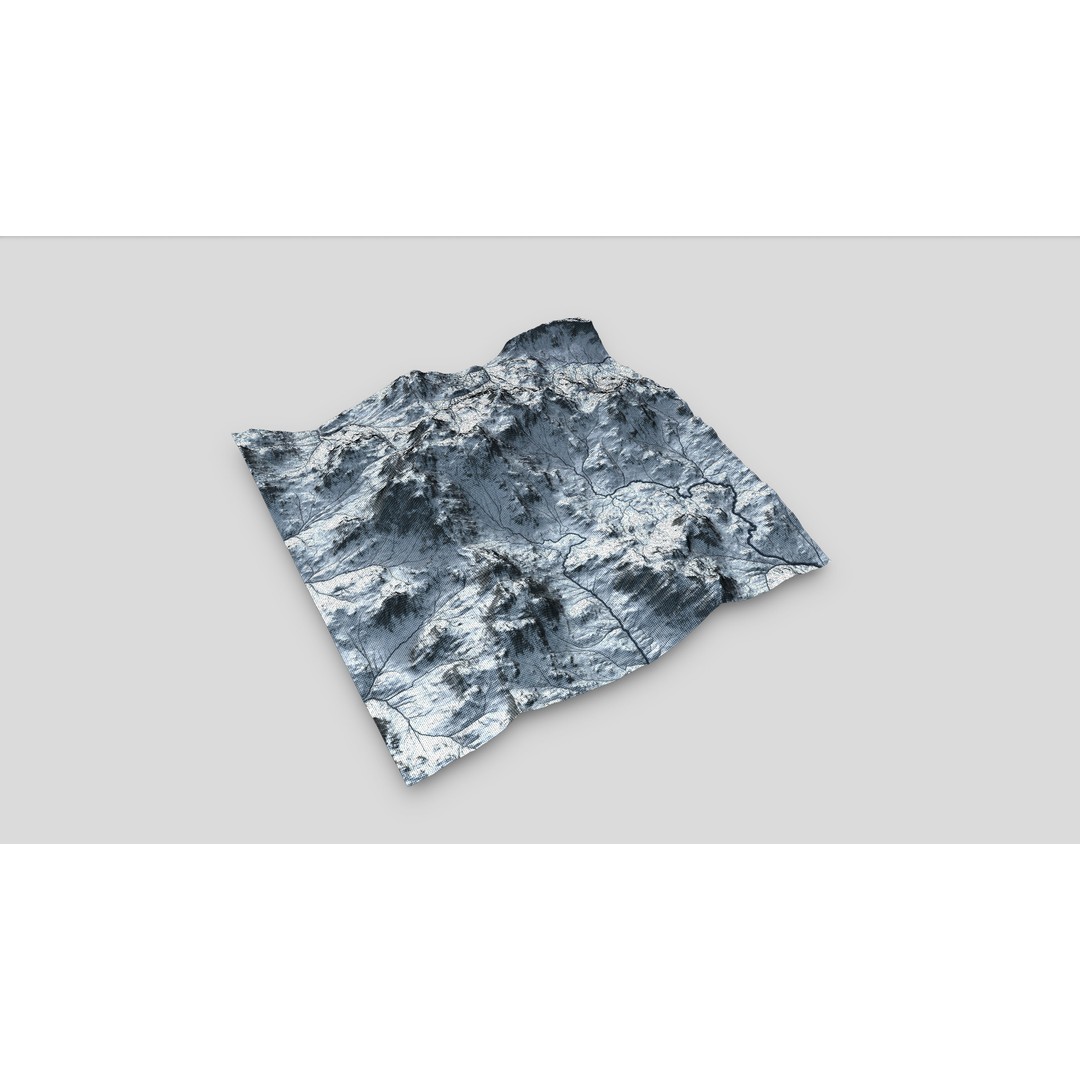 Mountain Landscape 3D Model – Low Poly Textures for VR/AR, FBX