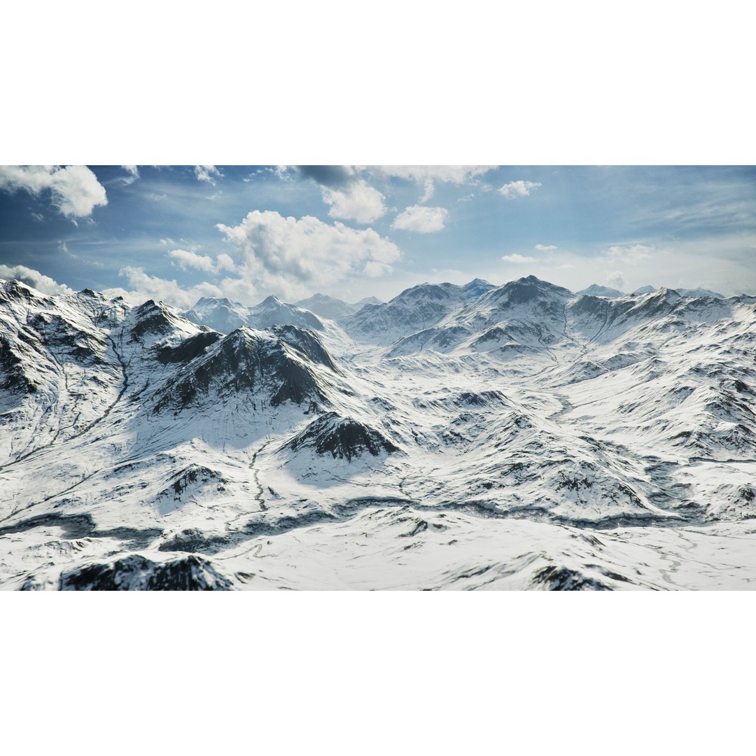 Mountain Landscape 3D Model – Low Poly Textures for VR/AR, FBX - View 10