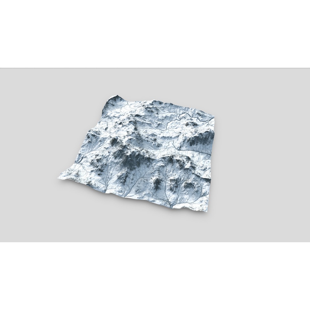 Mountain Landscape 3D Model – Low Poly Textures for VR/AR, FBX - View 12
