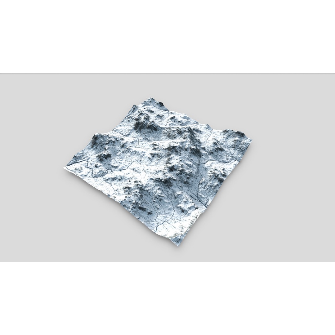 Mountain Landscape 3D Model – Low Poly Textures for VR/AR, FBX - View 14