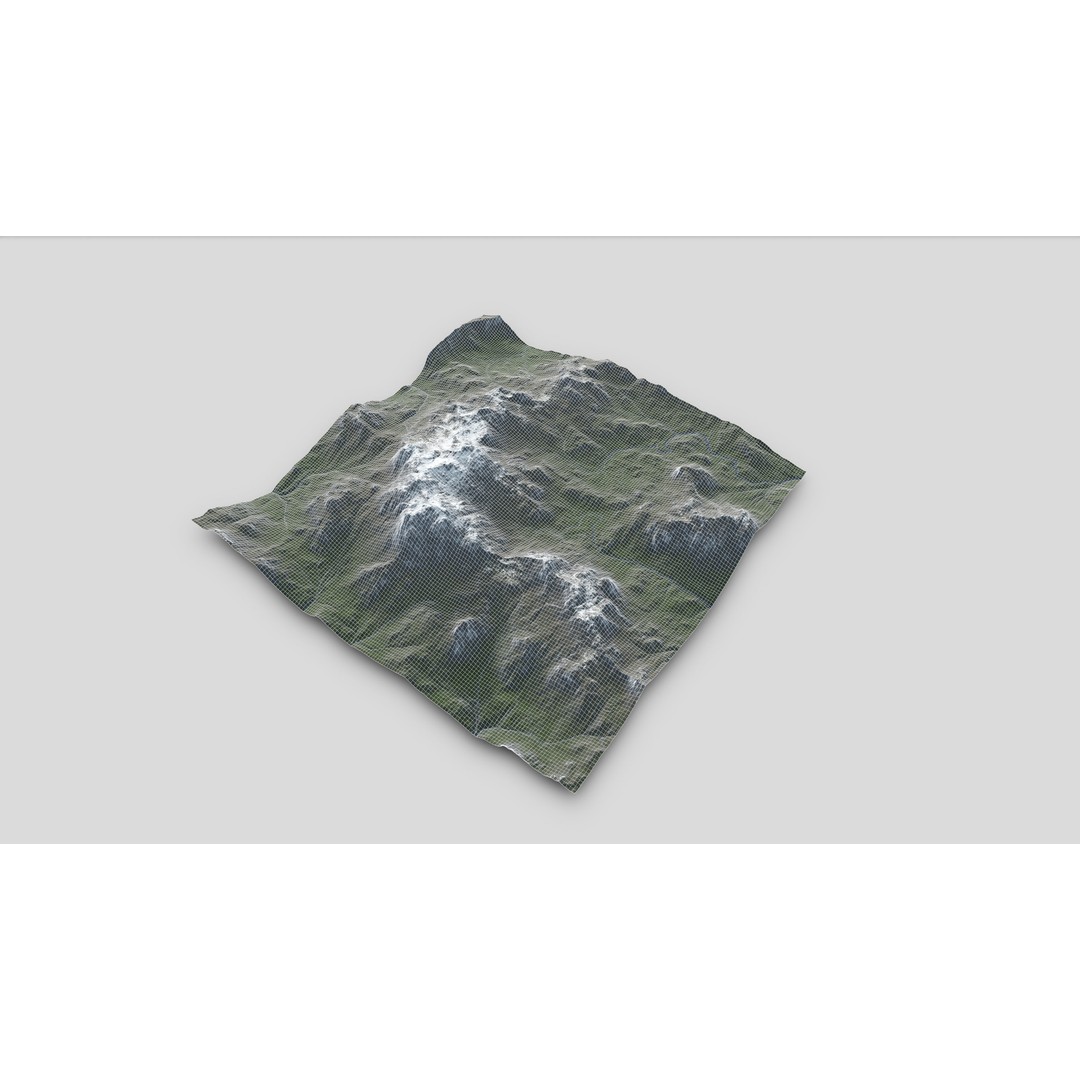 Mountain Landscape 3D Model – Low Poly Textures for VR/AR, FBX - View 15