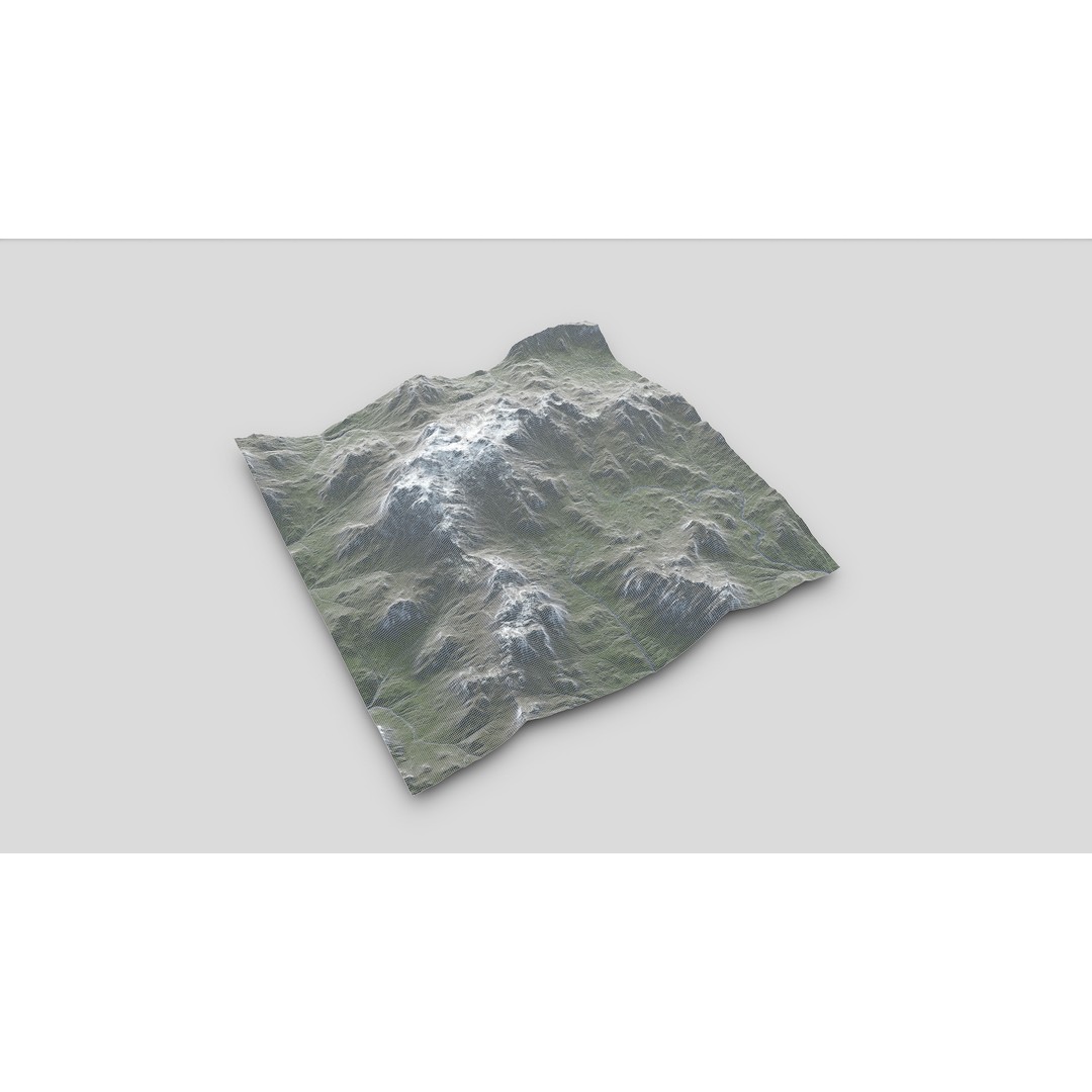 Mountain Landscape 3D Model – Low Poly Textures for VR/AR, FBX - View 17