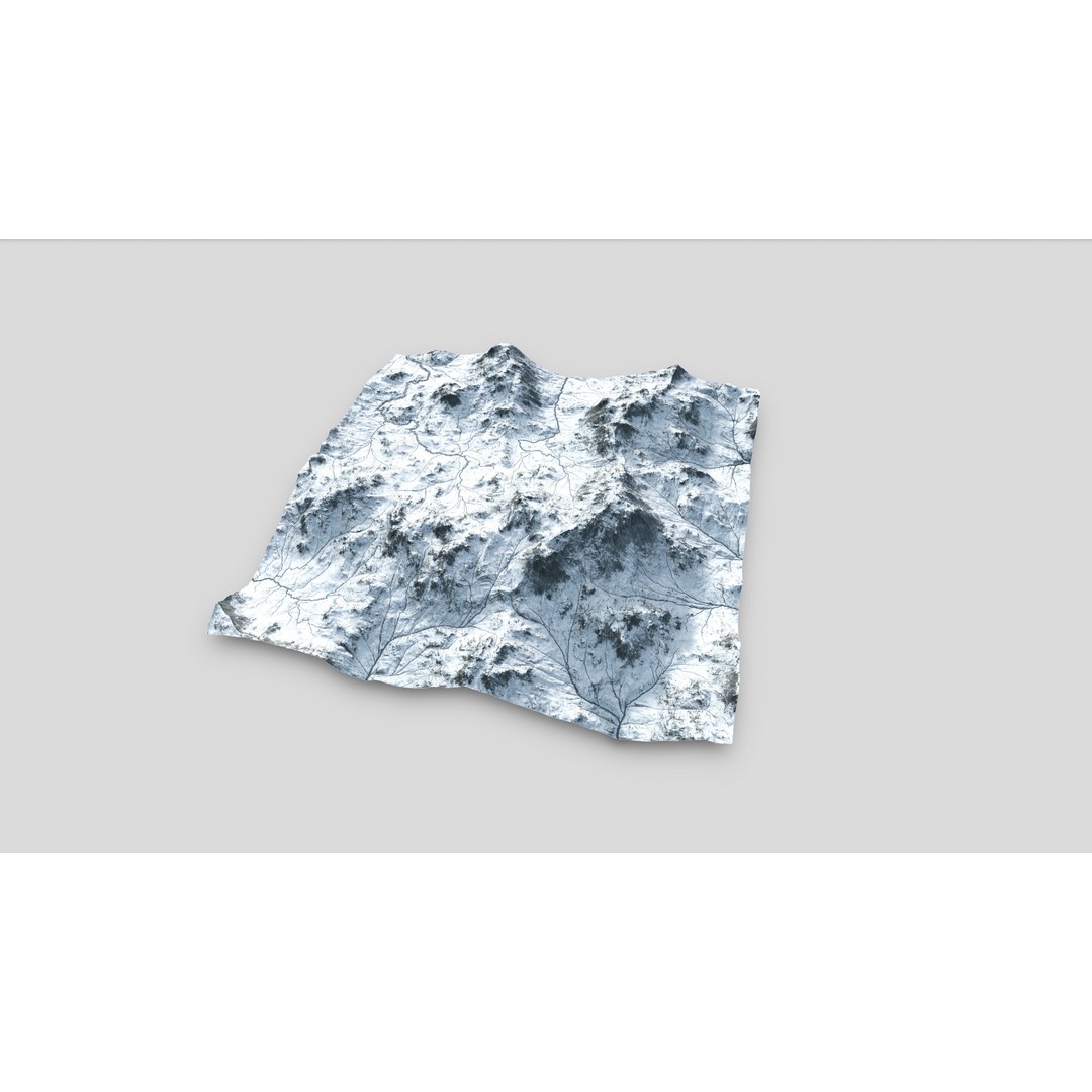 Mountain Landscape 3D Model – Low Poly Textures for VR/AR, FBX - View 20