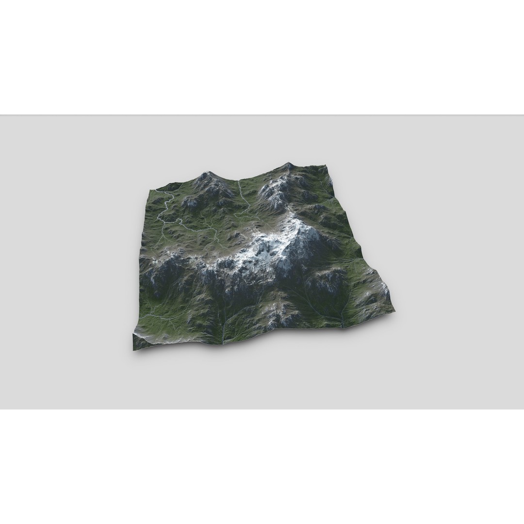 Mountain Landscape 3D Model – Low Poly Textures for VR/AR, FBX - View 21