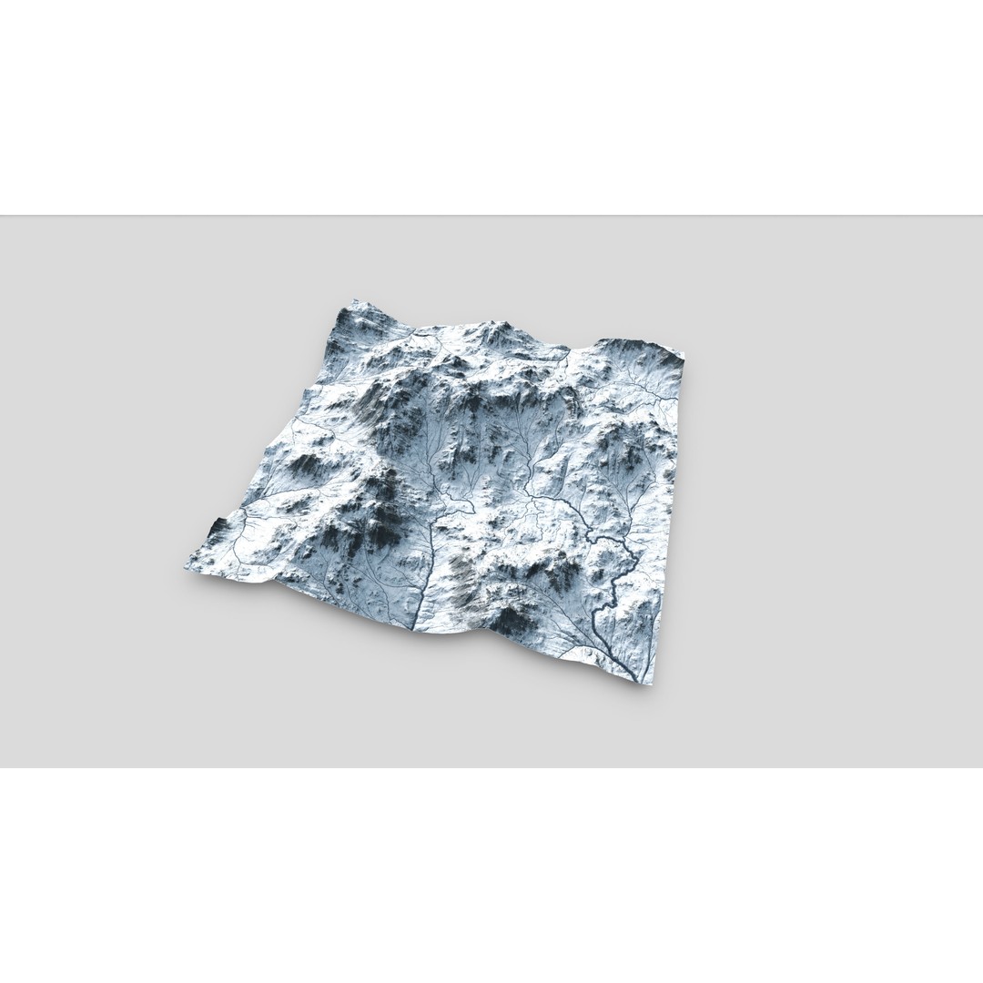 Mountain Landscape 3D Model – Low Poly Textures for VR/AR, FBX - View 22