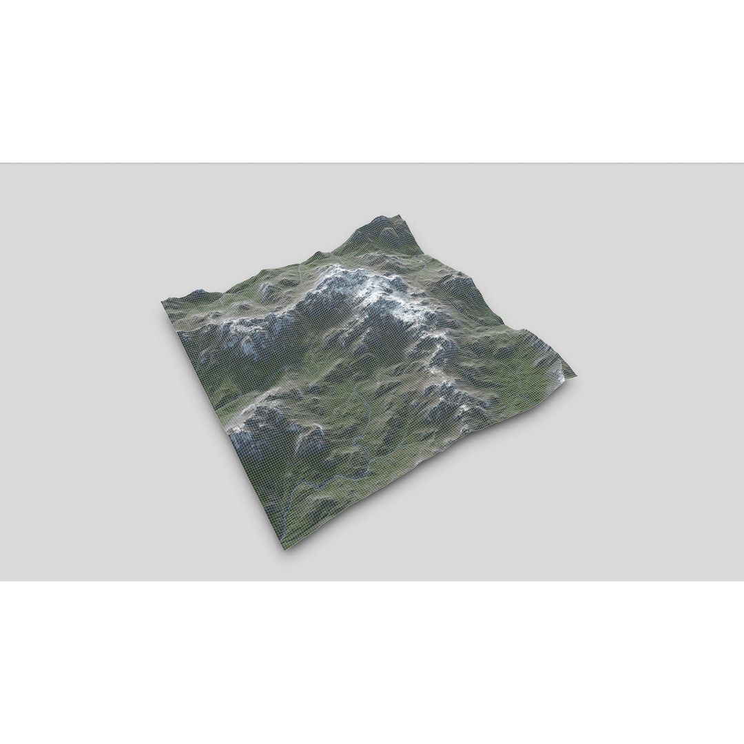 Mountain Landscape 3D Model – Low Poly Textures for VR/AR, FBX - View 23