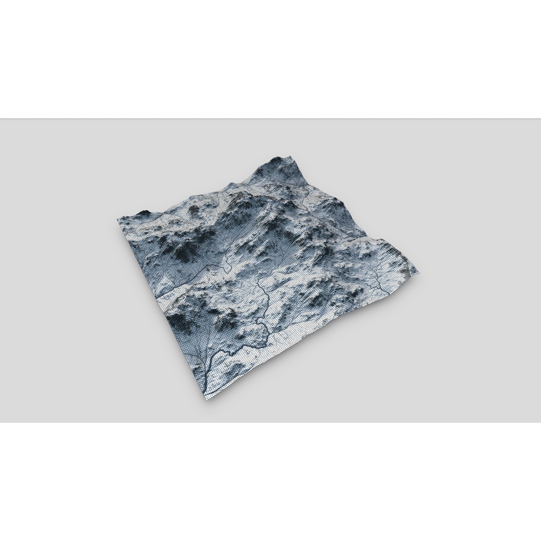 Mountain Landscape 3D Model – Low Poly Textures for VR/AR, FBX - View 24