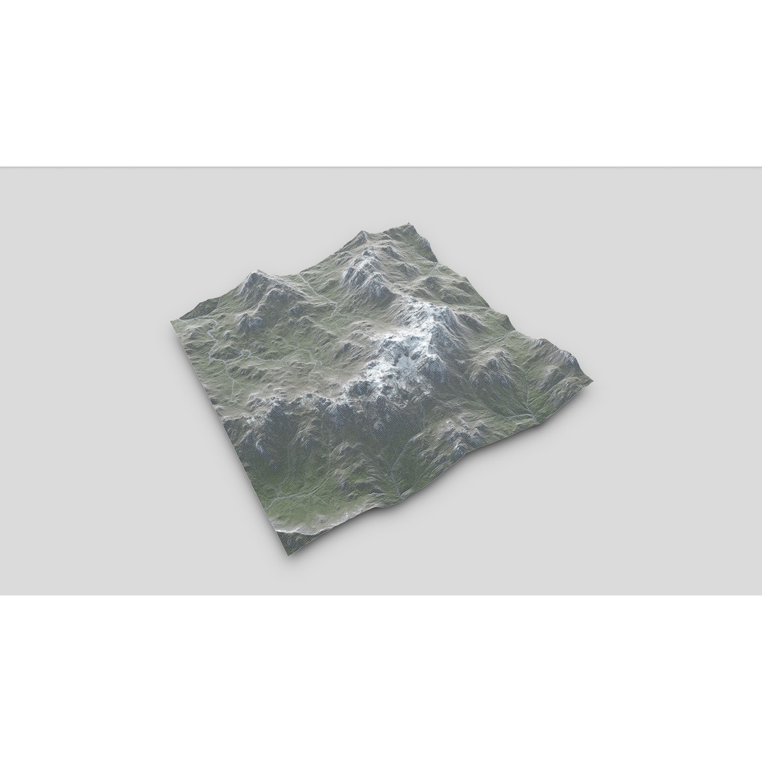 Mountain Landscape 3D Model – Low Poly Textures for VR/AR, FBX - View 25