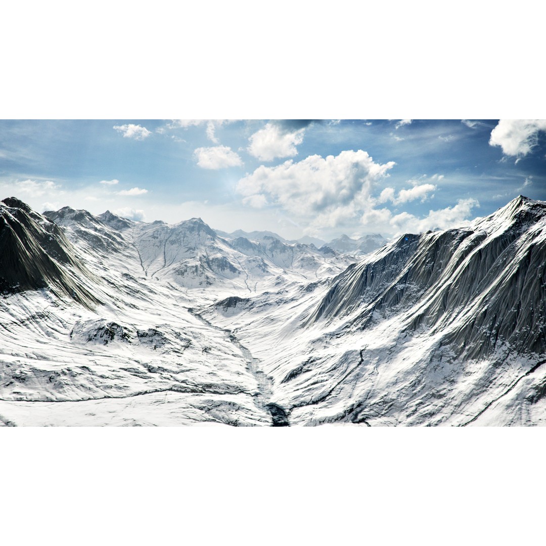 Mountain Landscape 3D Model – Low Poly Textures for VR/AR, FBX - View 8